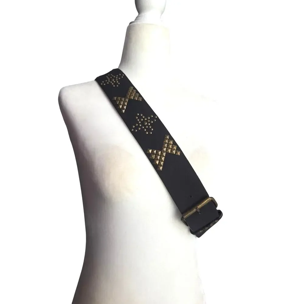 Amiee Lynn Black Belt With‎ Studded Detail Size Large